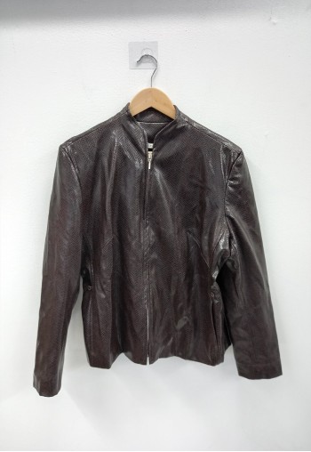 00s Deja Vu Snake Print Jacket Dark Brown