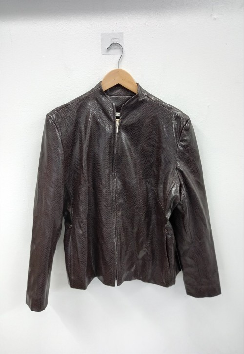 00s Deja Vu Snake Print Jacket Dark Brown