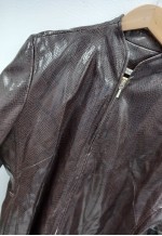00s Deja Vu Snake Print Jacket Dark Brown