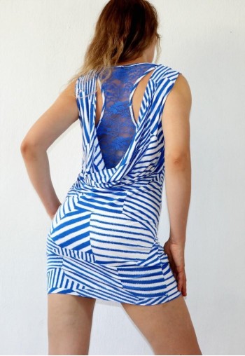Y2k Racer Back Cowl Neck Mini Dress Vintage 00s Club-wear