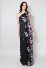 Kati Laura Philips 70's Vintage Black Maxi Dress