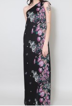 Kati Laura Philips 70's Vintage Black Maxi Dress