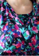 Floral and black combined dress