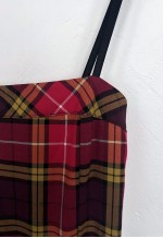 Red Plaid Mini Alternative Dress - Small
