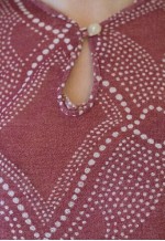 Dark red light long sleeve patterned vintage dress