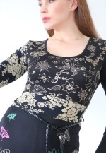 Vintage Y2k 00s Graphic Fairy Dress Grunge Detail Black XS-S