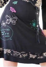 Vintage Y2k 00s Graphic Fairy Dress Grunge Detail Black XS-S