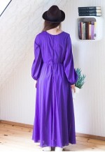 Bright purple long sleeve maxi dress
