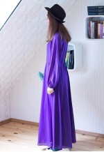 Bright purple long sleeve maxi dress