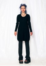 Vintage Knit Dress Y2K Long Sleeve Staple Mini in Black