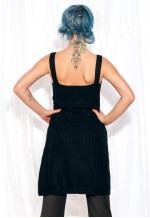 Vintage Y2K Knitted Dress in Black Wool