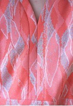 Bright orange shiny short sleeve dress
