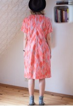 Bright orange shiny short sleeve dress
