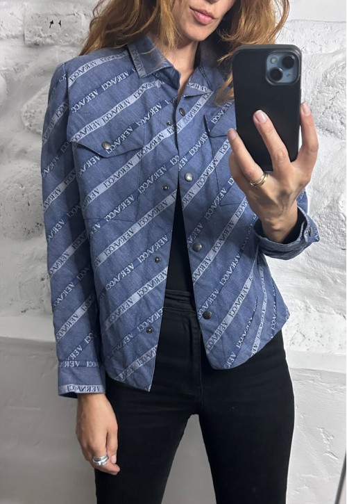 Y2K Monogrammed Denim Jacket - S - M