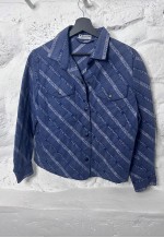 Y2K Monogrammed Denim Jacket - S - M