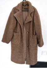 Beige Teddy Cosy Midi Coat - S