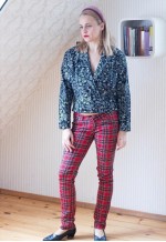Black floral short blazer jacket